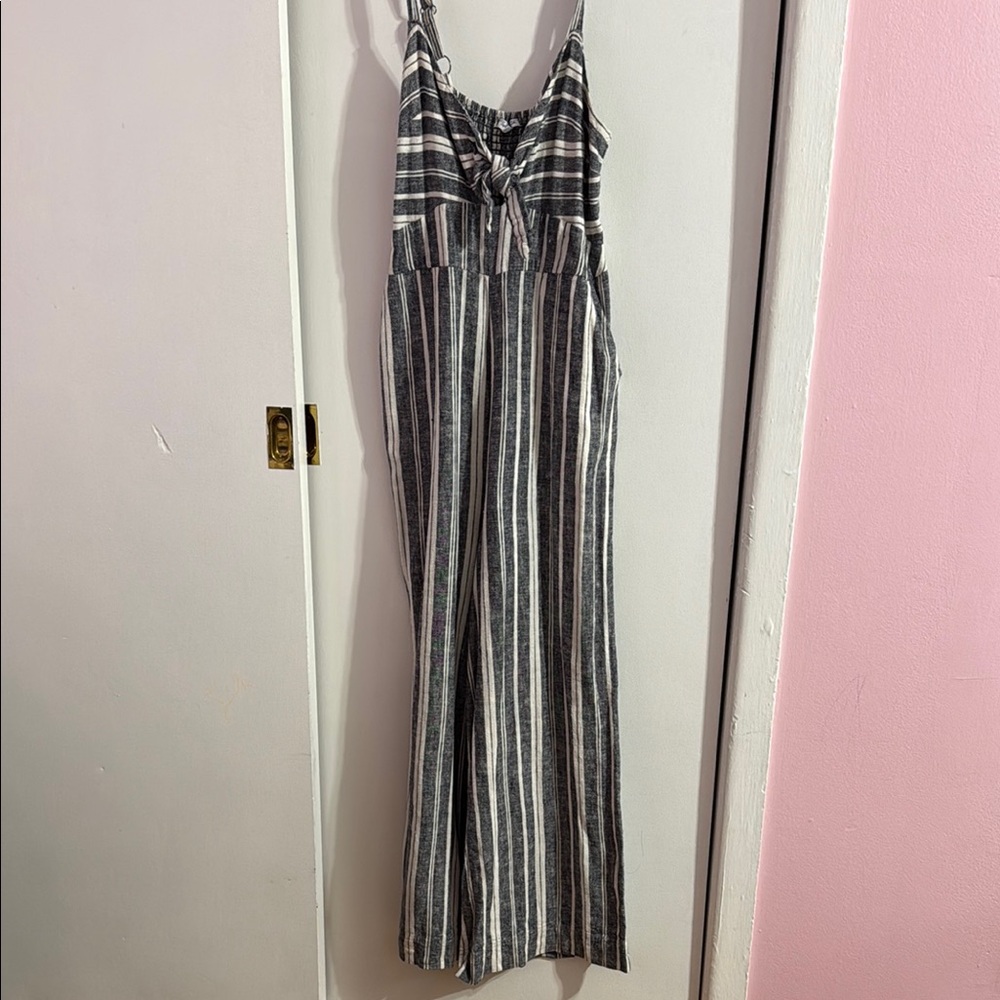 Splendid Black and White Striped Jumpsuit